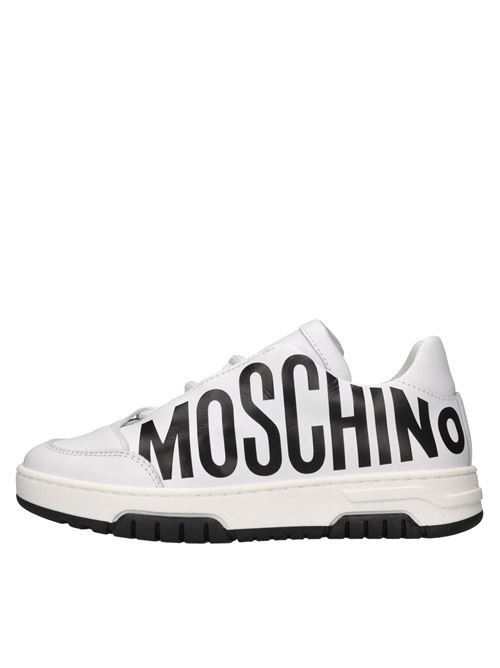 Sneakers in pelle MOSCHINO | 80485 GINEVRAGBIANCO